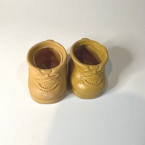 Vintage FurSkins Teddy Bear Tan Rubber Replacement Shoes Boots 1980s Accessory